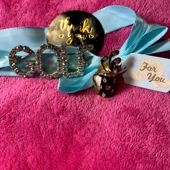 Sparkling Rhinestone Golf Pin - Picture 3 of 4